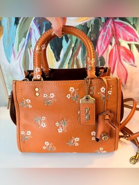 💯 Authentic RARE COACH Rogue 25 Floral Leather Tote Bag
